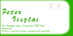 peter viszlai business card